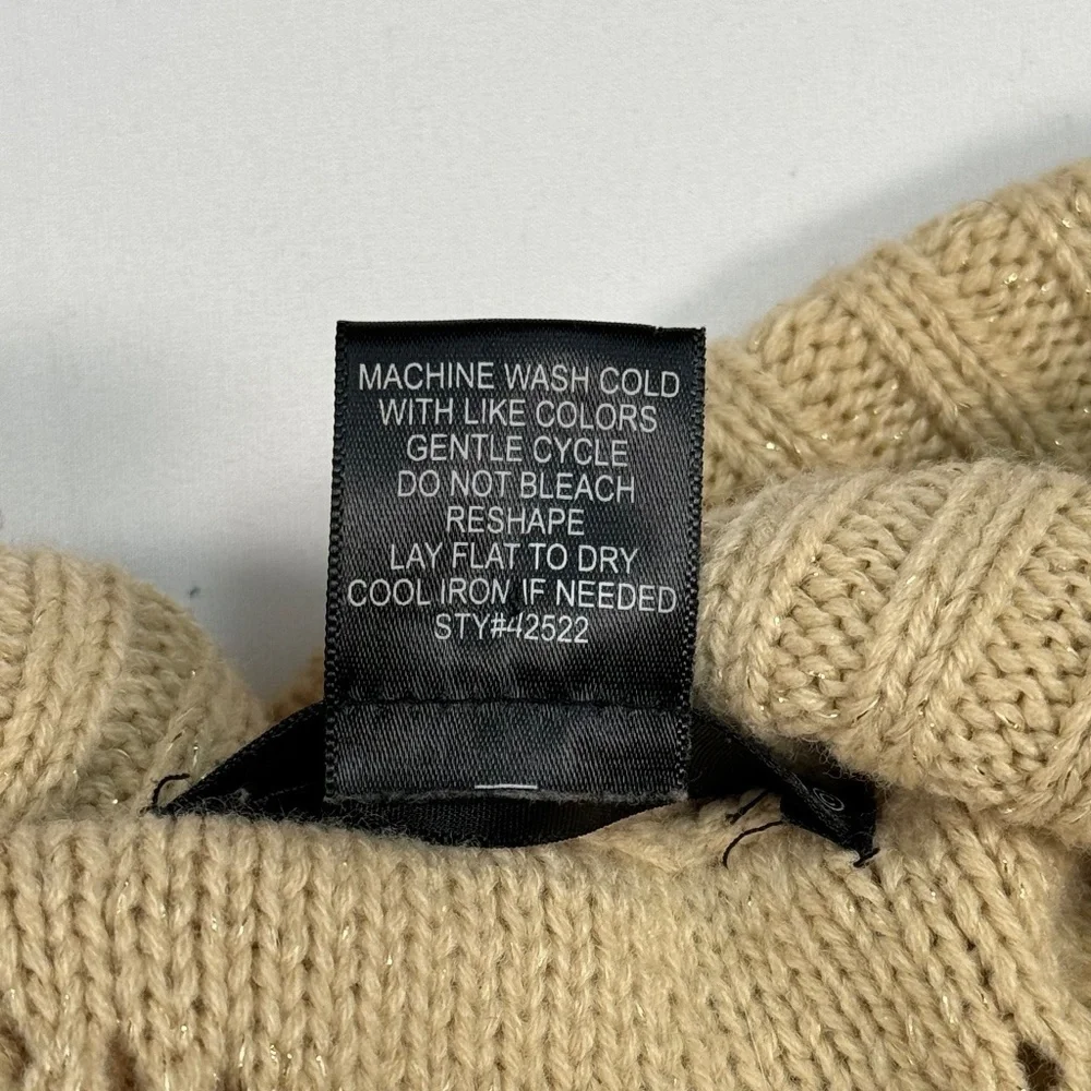 United States Sweaters 1/2 Sleeve Cowl Neck Top Womens Size XL Tan